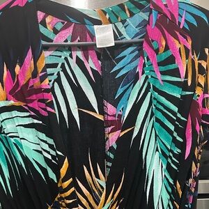 Tropical Palm Print tie waist Women’s swim sexy cover up